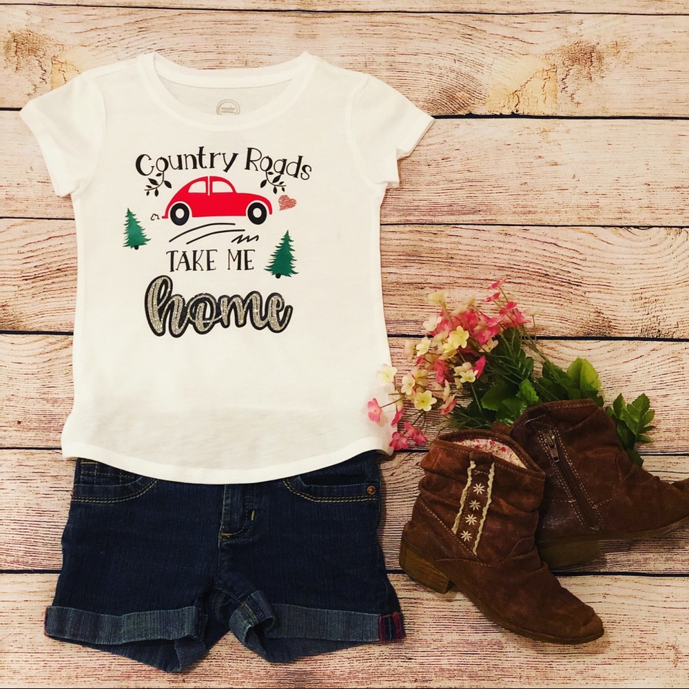 Country roads graphic T-shirt, onesies, tops,decal